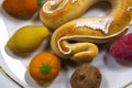 Marzipan shaped fruit typical of the festival of Valencia on October 9