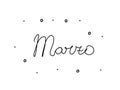 Marzo phrase handwritten with a calligraphy brush. March in spanish. Modern brush calligraphy. Isolated word black Royalty Free Stock Photo