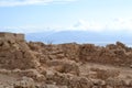 Masada - ancient fortification, desert fortress of Herod in Judean desert, view of dead sea, Israel Royalty Free Stock Photo