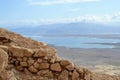 Masada - ancient fortification, desert fortress of Herod in Judean desert, view of dead sea, Israel Royalty Free Stock Photo