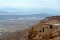 Masada - ancient fortification, desert fortress of Herod in Judean desert, view of dead sea, Israel Royalty Free Stock Photo