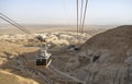 Masada, Israel - 12/15/2019: cable car going up and down,