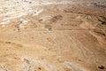 Waterless landscape of the Judea desert, view from Masada, Israel Royalty Free Stock Photo