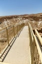 Masada ruins new stairs in southern Judean Desert in Israel Royalty Free Stock Photo