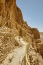 Masada ruins new stairs in southern Judean Desert in Israel Royalty Free Stock Photo