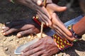 Masai Make Fire Royalty Free Stock Photo