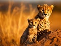 Ai Generated illustration Wildlife Concept of Masai Mara Cheetahs Royalty Free Stock Photo