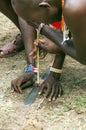 Masai mara kneeling firing