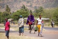 Masai outside their village