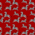 Masai Red Zebra Safari Scalamandre seamless repetitive pattern vector artwork