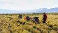 Masai walking in the Ngorongoro conservation area