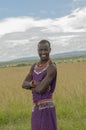 Masai Warrior man if full traditional dress with beaded belt and neck bands