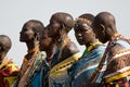 Masai women sing and dance their traditional performance.