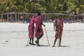 Masais men on the beach in Zanzibar