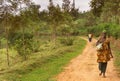 MASAKA,RWANDA - OCTOBER 21,2017:A path outside Royalty Free Stock Photo