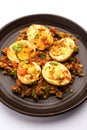 Masala Anda Fry made using chicken Egg is an Indian starter