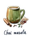 Masala chai and ingredients