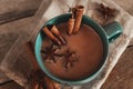 Masala chai with spices. Cinnamon Stick, Thai Cardamom, Ginger, Clove, Star Anise, Black Peppercorns, Fennel Seeds, Black Tea