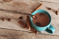 Masala chai with spices. Cinnamon Stick, Thai Cardamom, Ginger, Clove, Star Anise, Black Peppercorns, Fennel Seeds, Black Tea Royalty Free Stock Photo