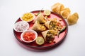 Masala Corn chat in papad cone, indian crunchy snack menu