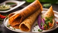 Masala Dosa (made with rice and urad dal )