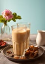 Masala tea chai with milk and spices