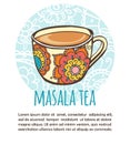 Masala tea vector card template