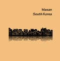 Masan, South Korea city silhouette