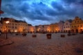 Masaryk Square in Pelhrimov in the Czech Republic