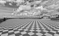 Mascagni Terrace, promenade of Livorno, picturesque seashore in Tuscany, Italy.