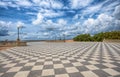 Mascagni Terrace, promenade of Livorno, picturesque seashore in Tuscany, Italy.