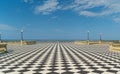 Mascagni Terrazza terrace belvedere seafront at sunset. Livorno Royalty Free Stock Photo