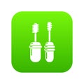 Mascara brush icon green vector Royalty Free Stock Photo