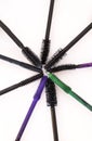 mascara brushes on white background Royalty Free Stock Photo