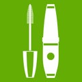 Mascara, mascara brush icon green Royalty Free Stock Photo