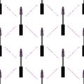 Mascara seamless vector pattern with glitter effect