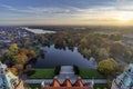 Maschsee. Aerial view of Hannover.