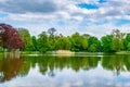 Maschteich pond in front of the new town hall in Hannover, Germany Royalty Free Stock Photo