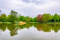 Maschteich pond in front of the new town hall in Hannover, Germany Royalty Free Stock Photo