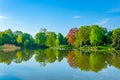 Maschteich pond in front of the new town hall in Hannover, Germany Royalty Free Stock Photo