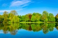 Maschteich pond in front of the new town hall in Hannover, Germany Royalty Free Stock Photo