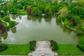 Maschteich pond in front of the new town hall in Hannover, Germany Royalty Free Stock Photo