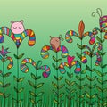 Mascot abstract colorful plant