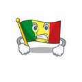 Mascot of angry flag mali cartoon character style