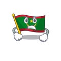 Mascot of angry flag mauritania cartoon character style