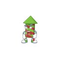 Mascot of angry green stripes fireworks rocket cartoon character design