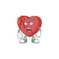 Mascot of angry love gift box cartoon character design Royalty Free Stock Photo