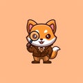 Fox Detective Cute Creative Kawaii Cartoon