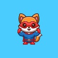 Fox Super Hero Cute Creative Kawaii Cartoon Mascot