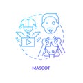 Mascot blue gradient concept icon